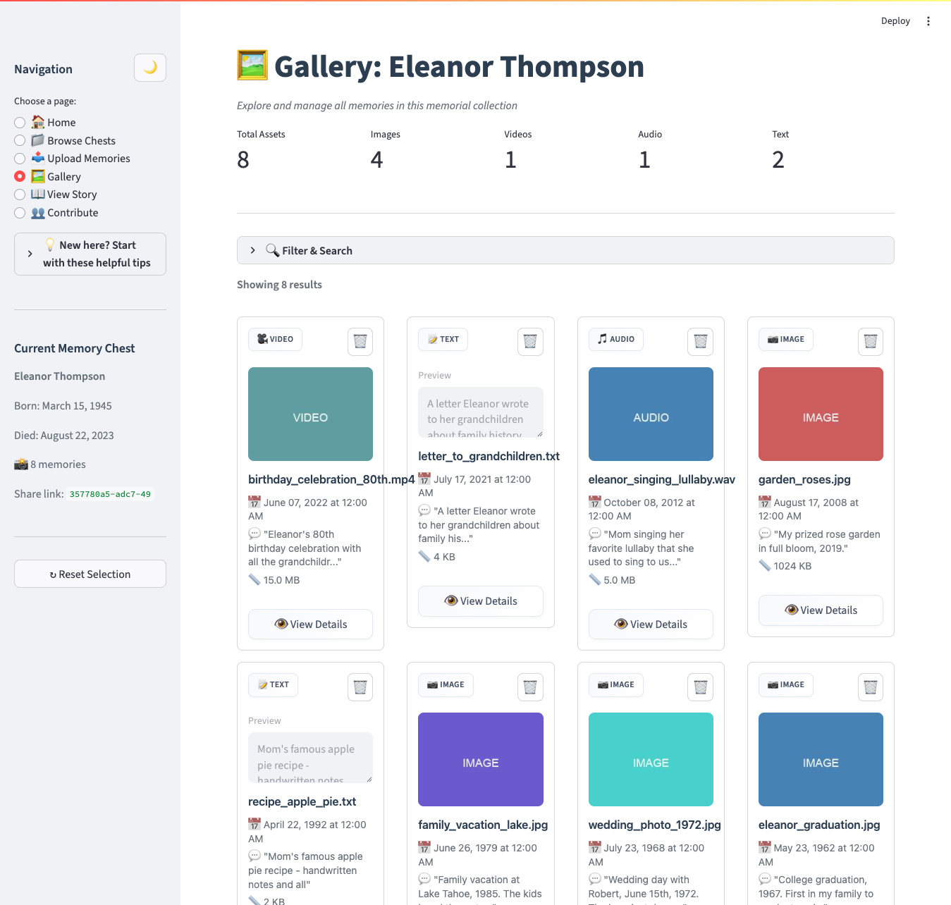 Enhanced Gallery Interface