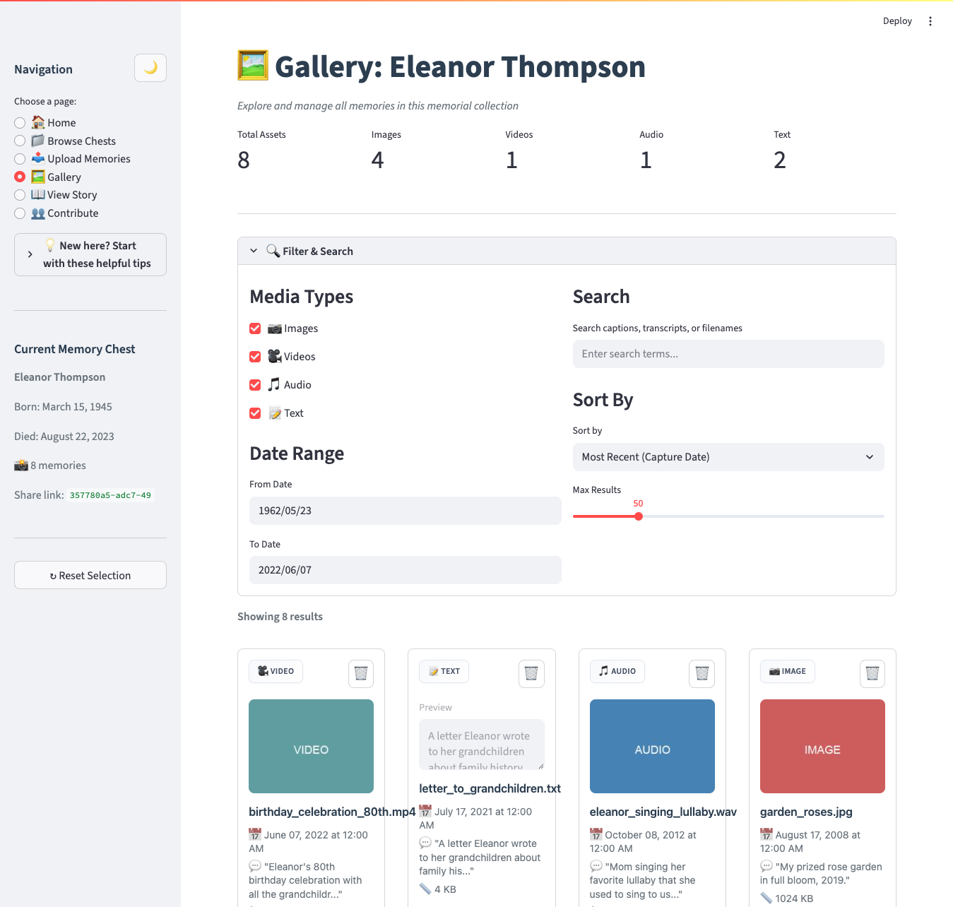 Filter Panel Expanded
