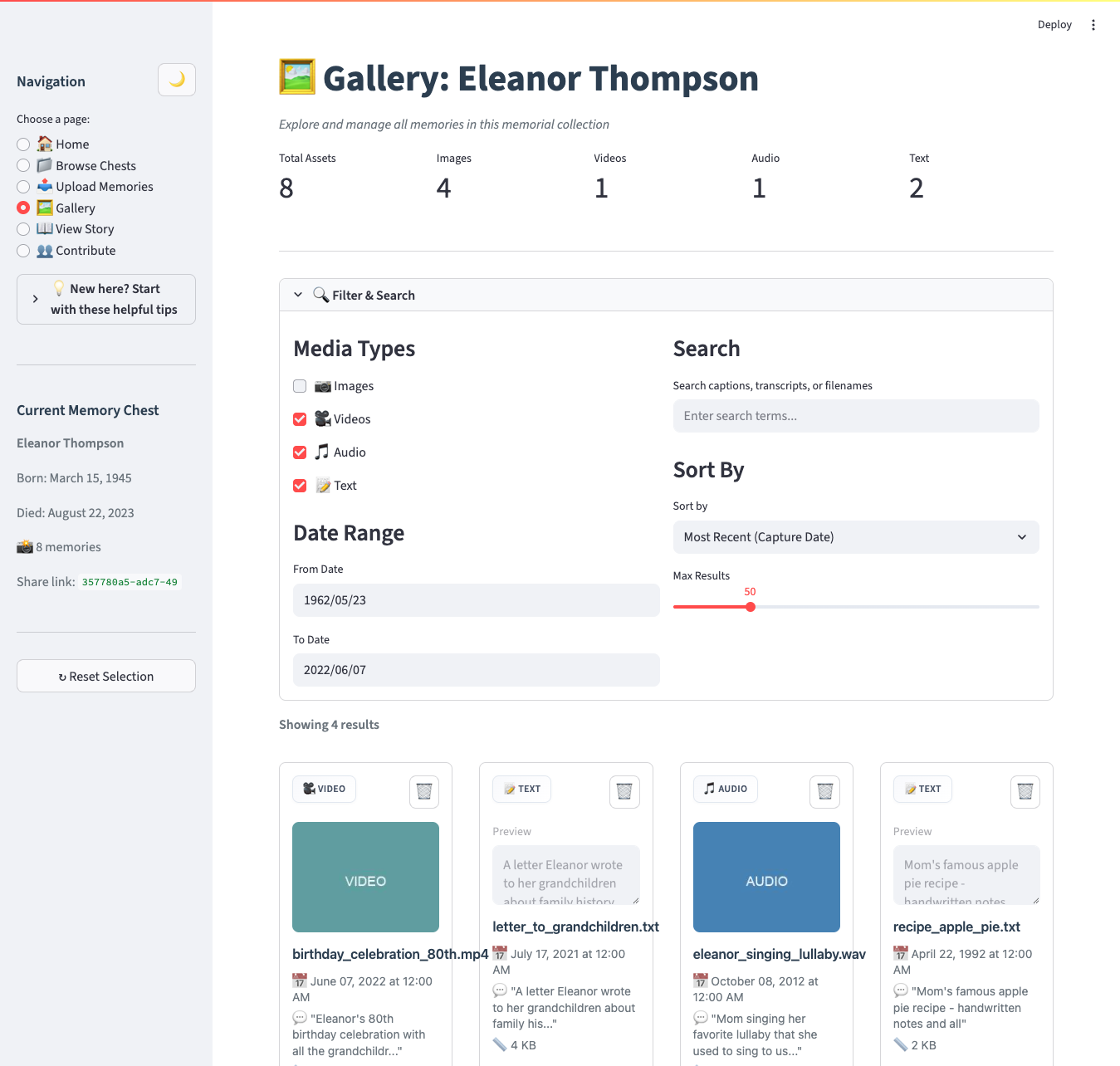 Filtered Search Results