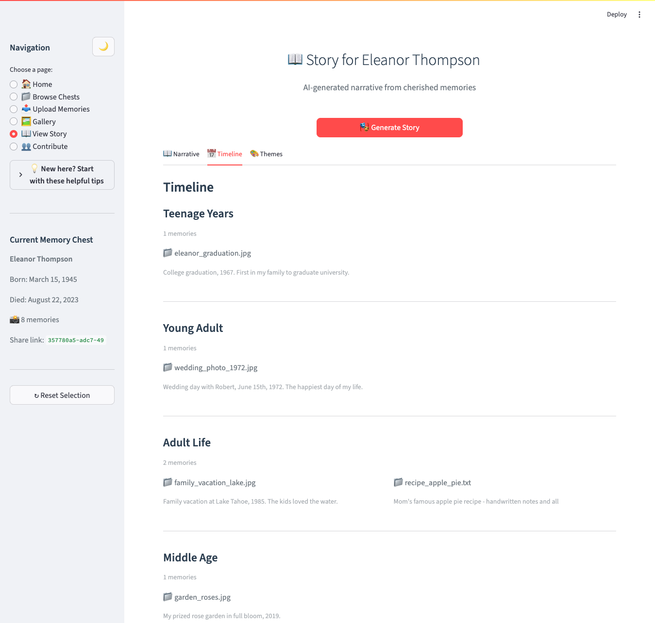 Timeline Organization